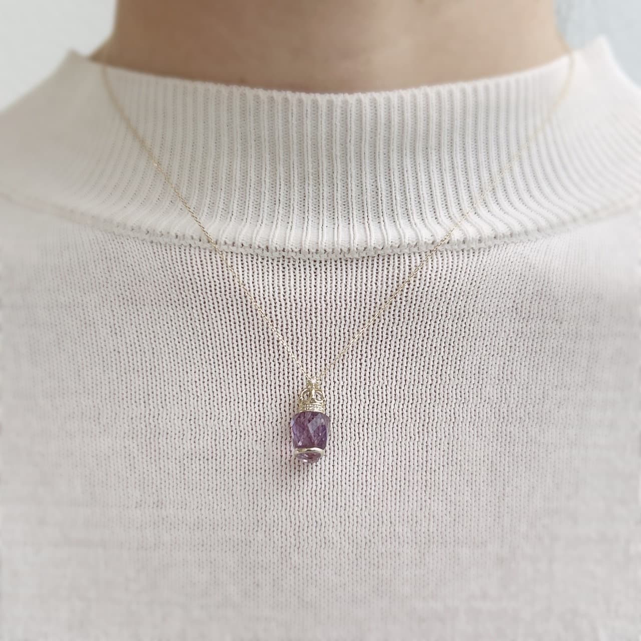 ネックレス（アメジスト,ダイヤ/K10イエローゴールド）55,000円